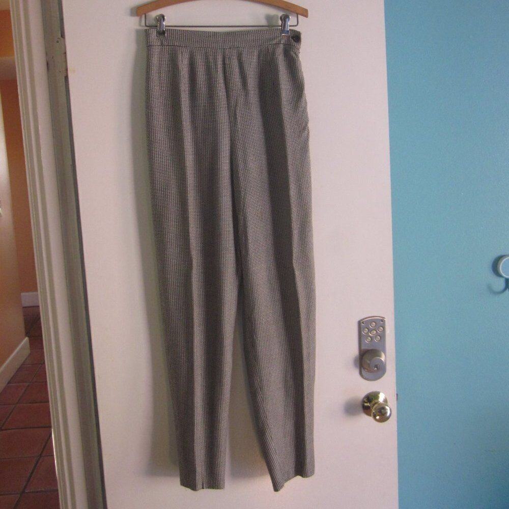Christy Hall Womens Size 6 Vintage 80’s black Houndstooth Check Pants High Rise